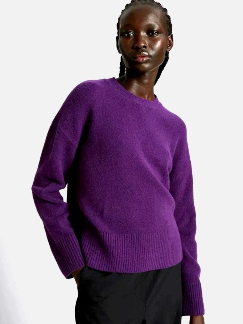 & OTHER STORIES Purple Wool Alpaca Crewneck Sweater Size Small NWoT